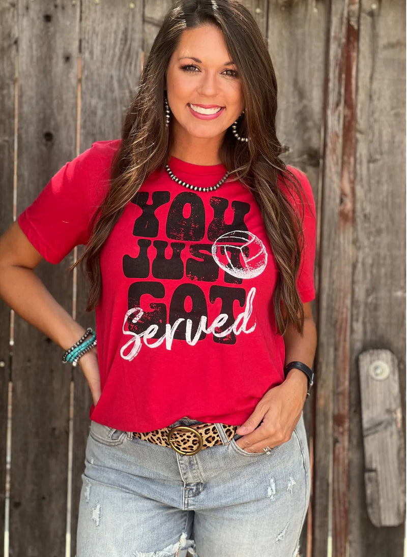 Red You Just Got Served Tee