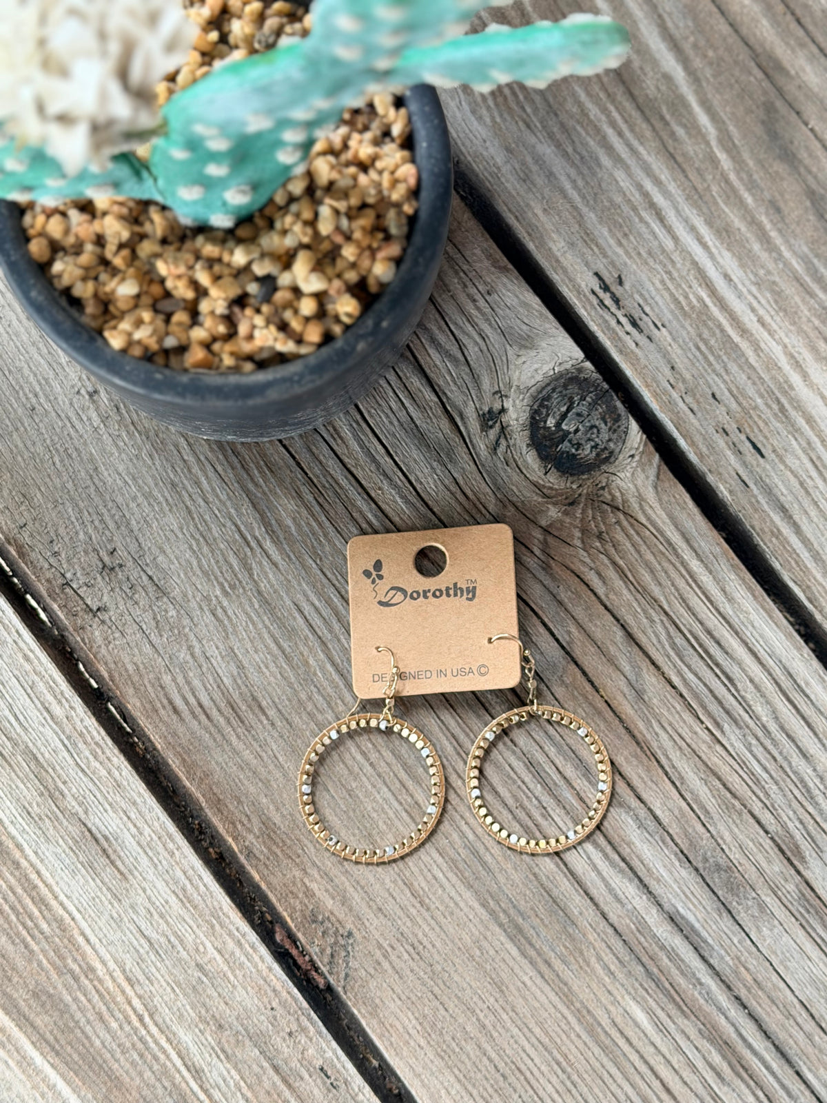 Mae Mixed Metal Circle Hoop Earrings