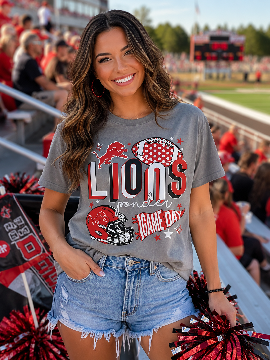 Ponder Lions Football Gameday Tee