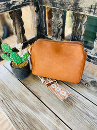 Mila 3 Compartment Crossbody Bag With Guitar Strap