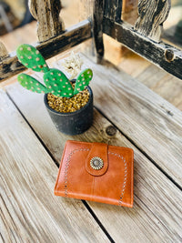 Lena Vegan Leather Laser Cut Out Detail Wallet