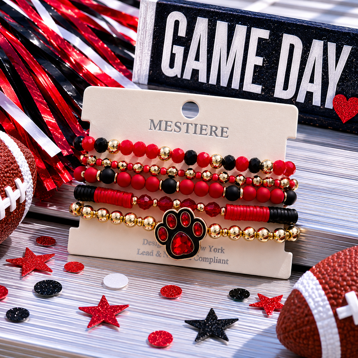 Gameday Cutie Paw Mixed Bracelet Set