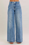 Judy Blue | Judy Blue High Waist Double Button Trouser Wide Leg Denim Jeans