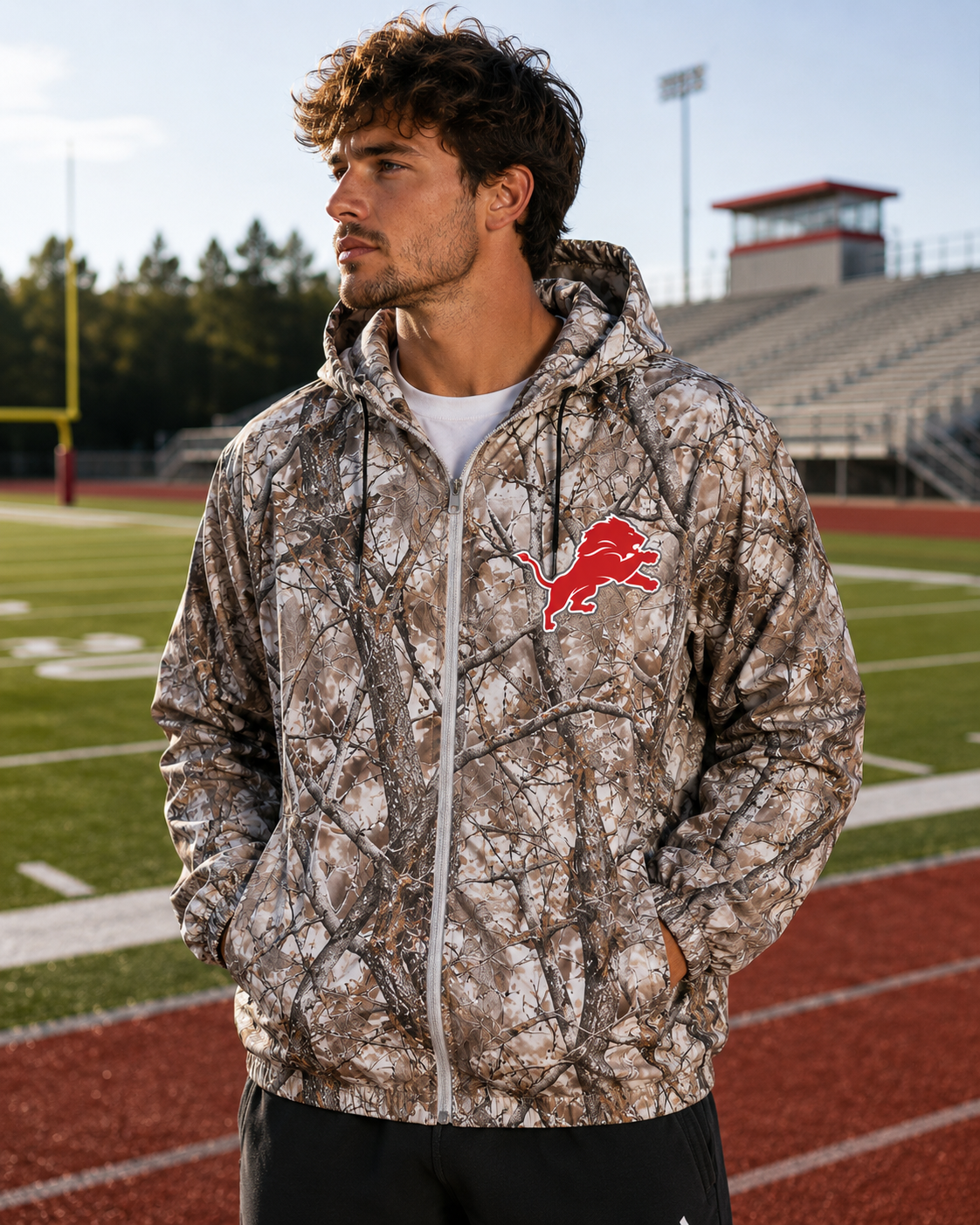 PREORDER | Lions Camo Zip Windbreaker **ETA 4-6weeks