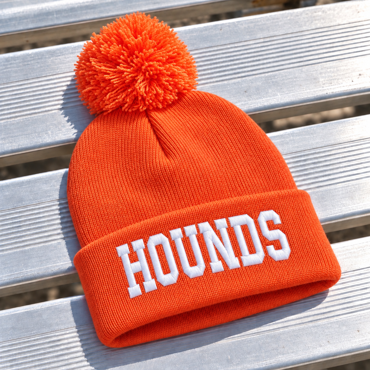 PREORDER | Hounds Embroidered Cuffed Pom Beanie