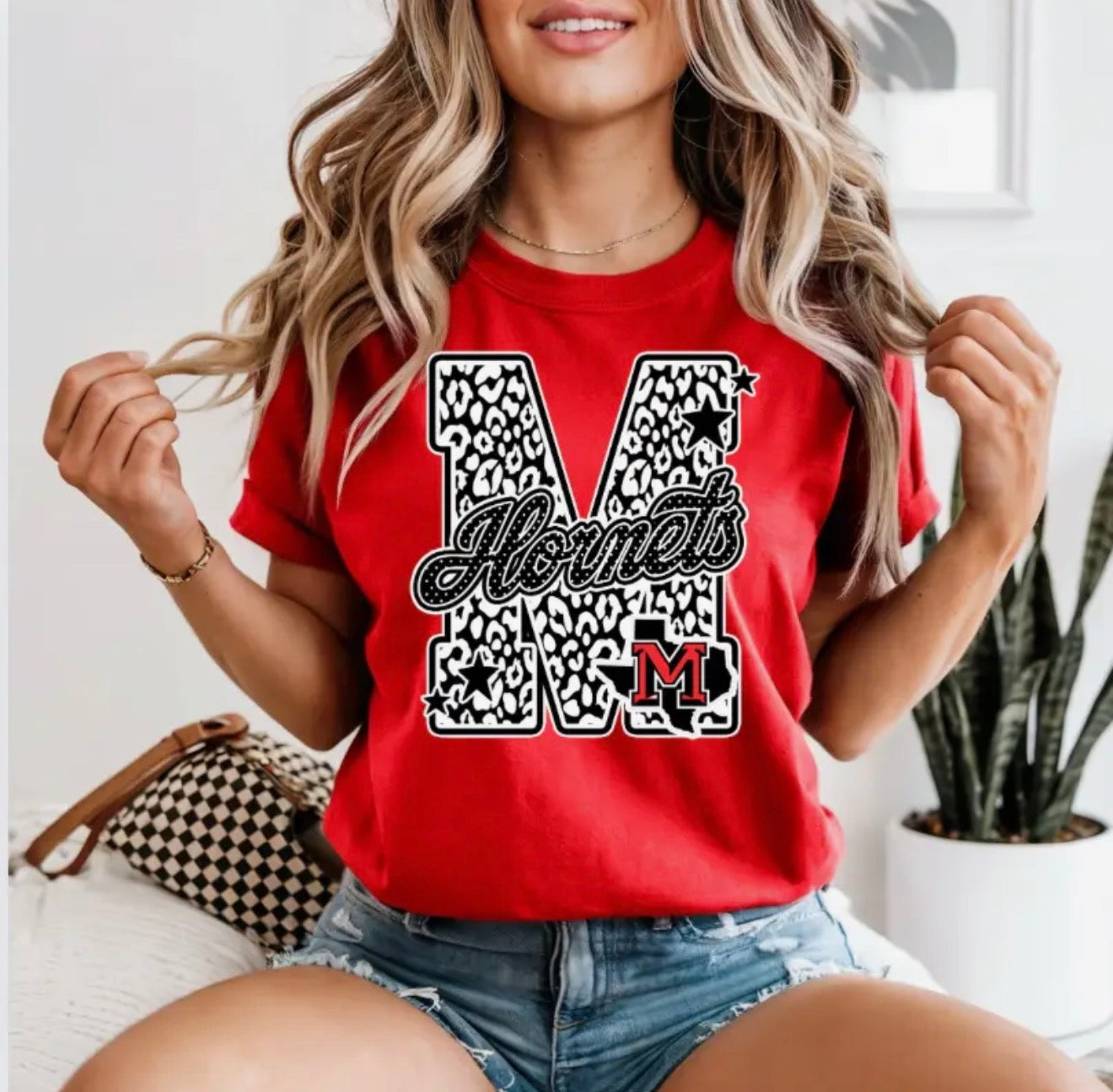 PREORDER | Hornets Polka Black Leopard Tee