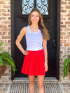 Red Bleacher Babe Ruffled Skort