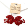 1.25" Glitter School Spirit Football Helmet Dangles - Custom Spirit Earrings - 9 Color Options