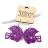1.25" Glitter School Spirit Football Helmet Dangles - Custom Spirit Earrings - 9 Color Options