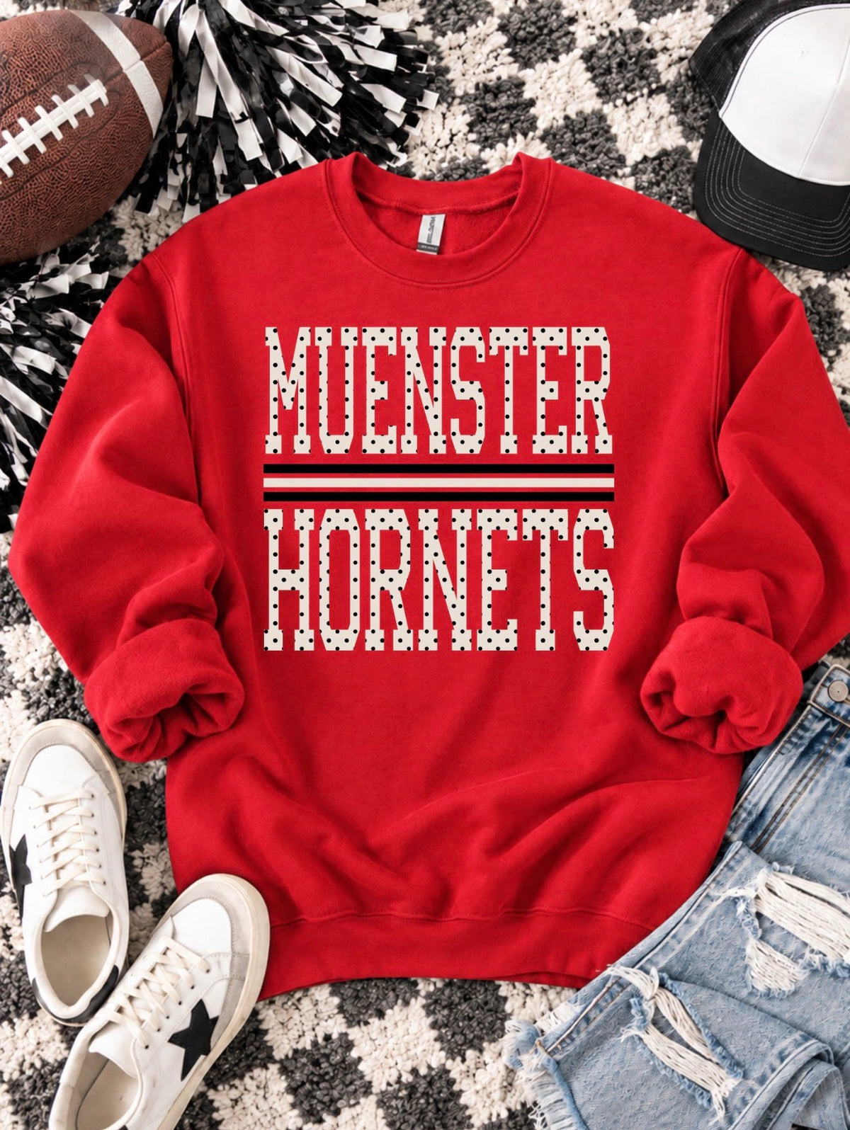 PREORDER | Muenster Hornets Polka Line Sweatshirt