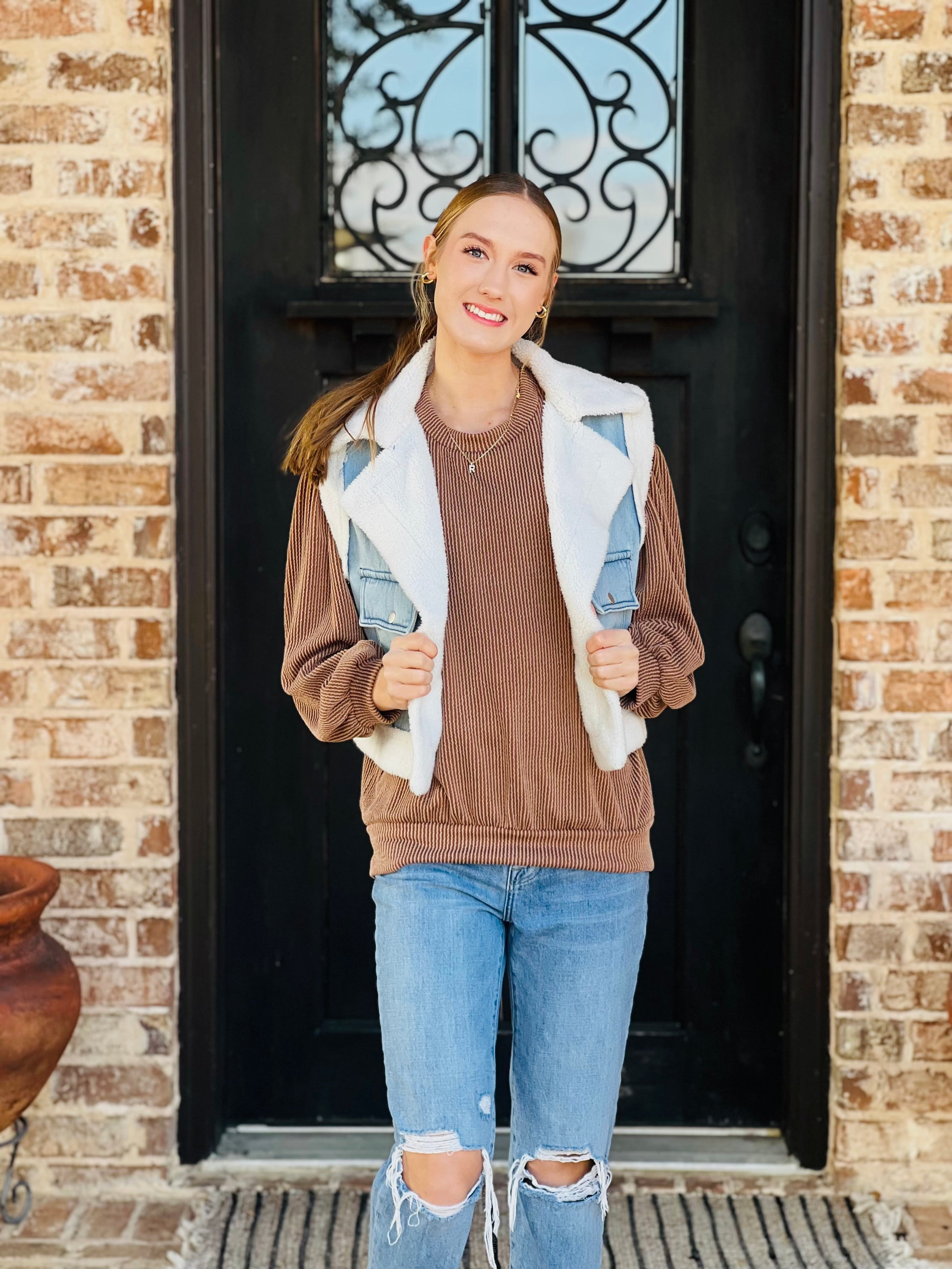 Frostline Denim Sherpa Vest