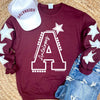 PREORDER | Oversized Varsity Letter Mascot Star Sweatshirt