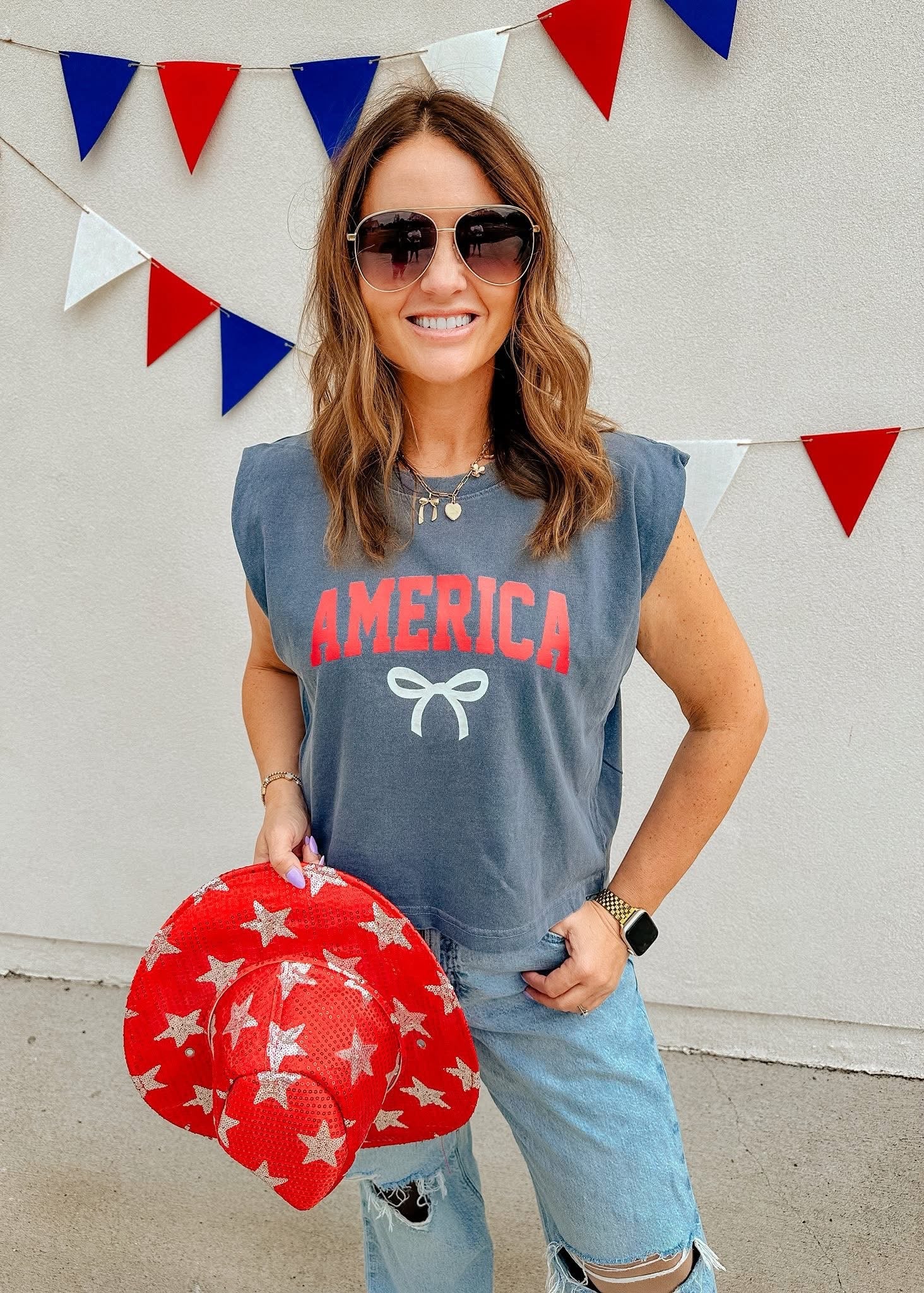 America Bow Muscle Tank