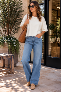 Cream Vintage-Inspired Cut Edge Knit Top
