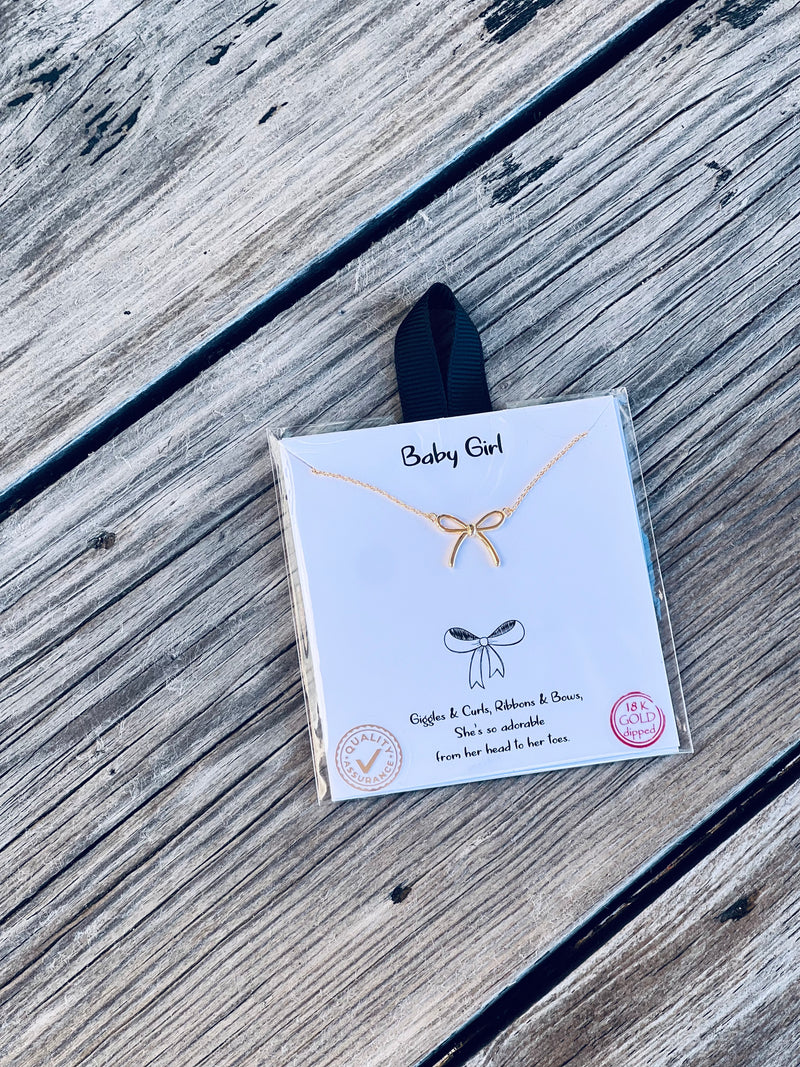 Baby Girl Bow Necklace