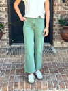 Zenana | Olive Acid Washed Frayed Bottom Jeans