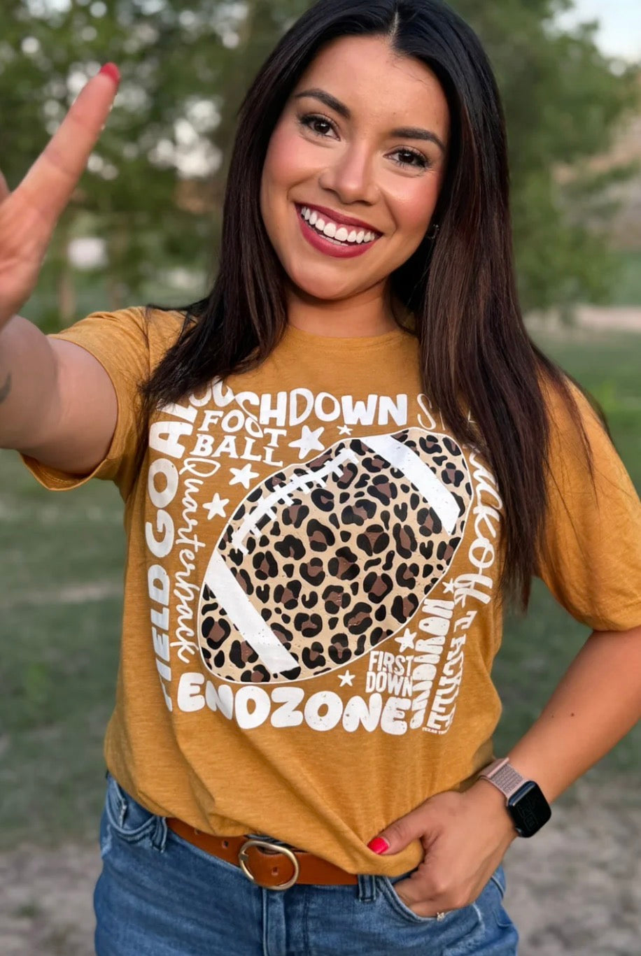 PREORDER | Leopard Football w/Scattered Words Tee