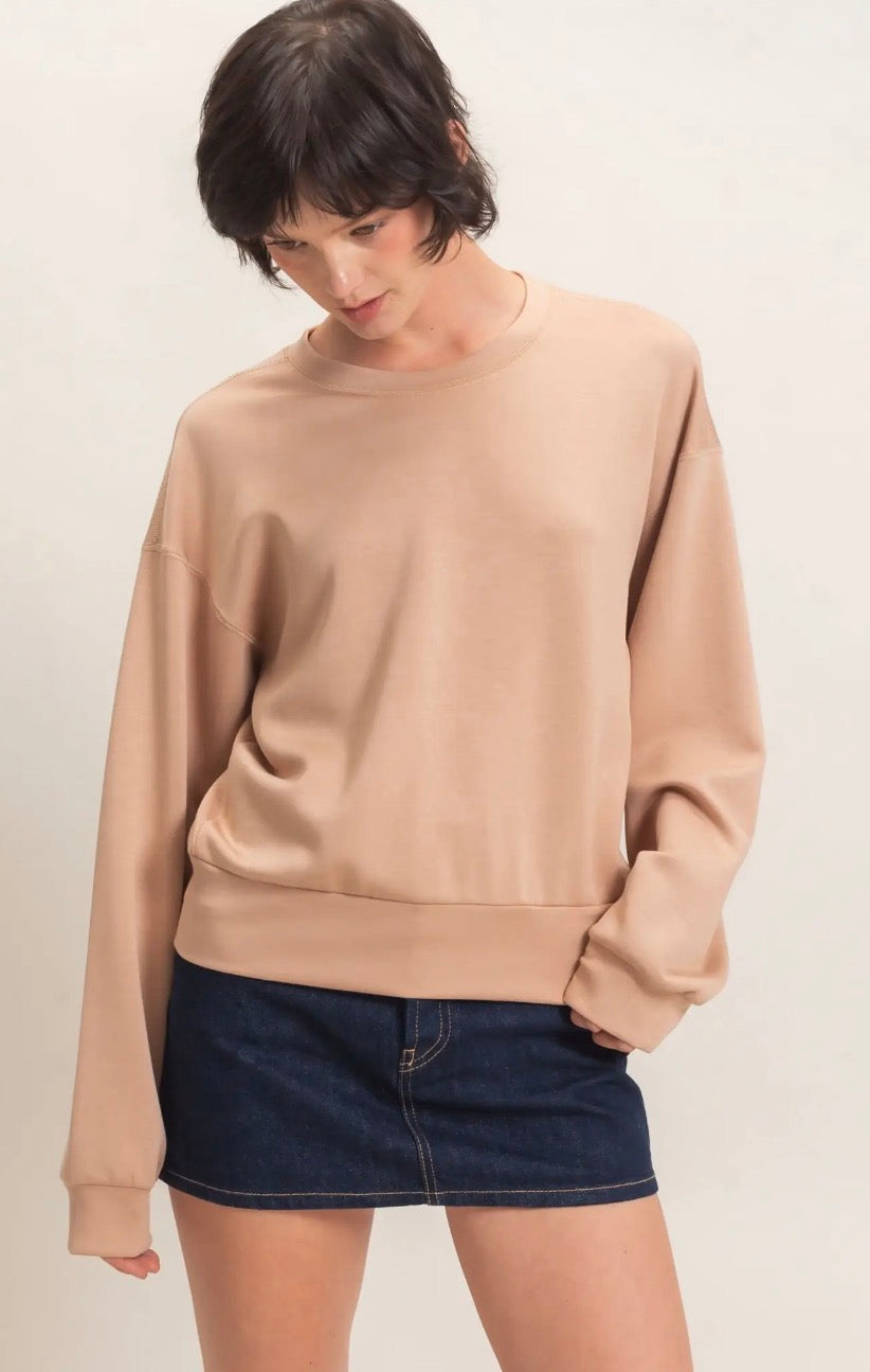 Dark Taupe Butter Crew Sweatshirt
