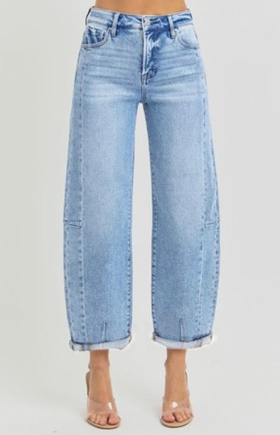 Risen | High Rise Barrel Jeans
