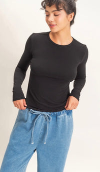 Black Crew Long Sleeve Tee