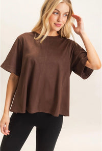 Chestnut Suede Swing Top
