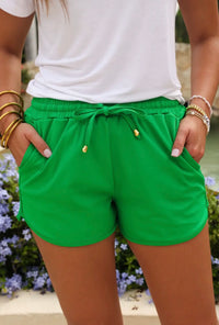 Kelly Green Drawstring Everyday Shorts