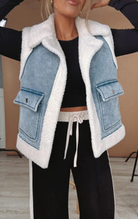 Frostline Denim Sherpa Vest
