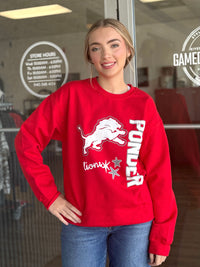 Red Ponder Lions Star Mascot Sweatshirt