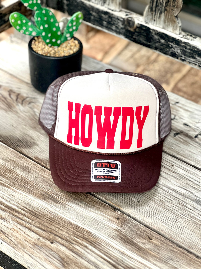 Red & Brown Howdy Foam Hat