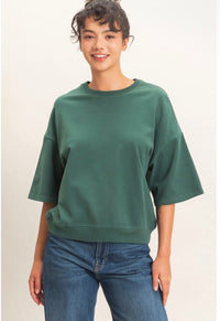 Hunter Washed Crew Neck Relaxed Fit Top