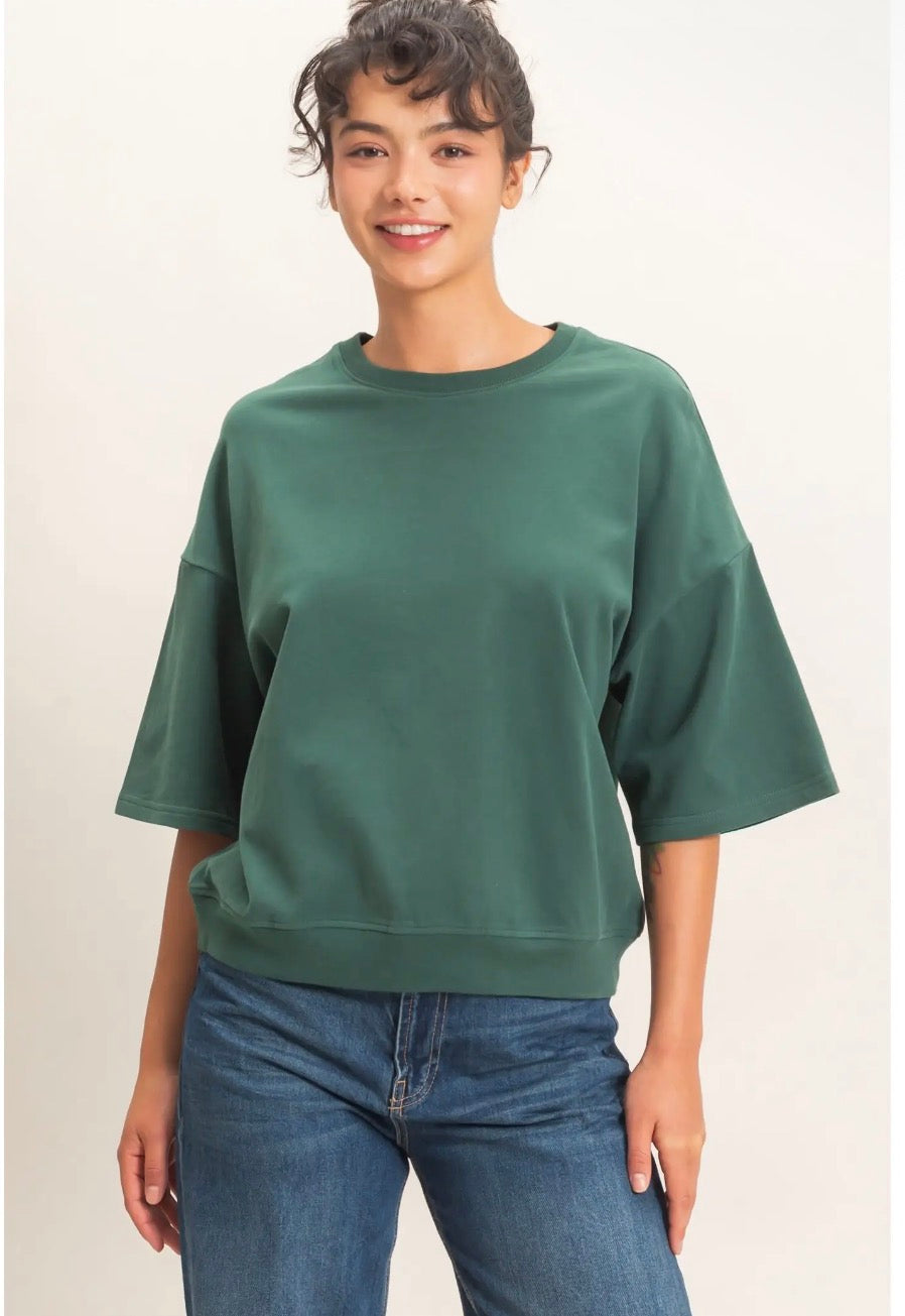 Hunter Washed Crew Neck Relaxed Fit Top