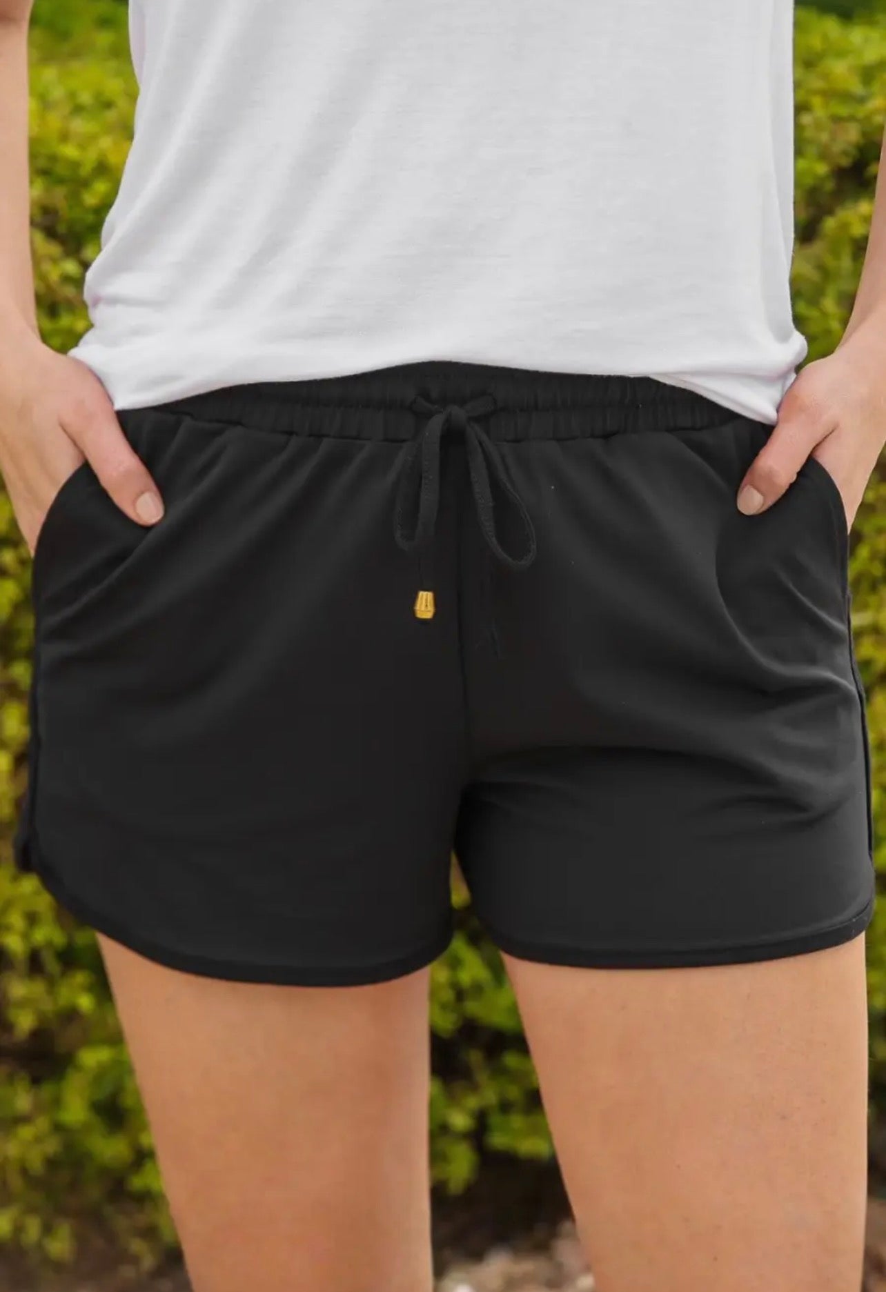 Black Drawstring Everyday Shorts