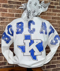 Krum Bobcats Distressed Crossbody Sweatshirt