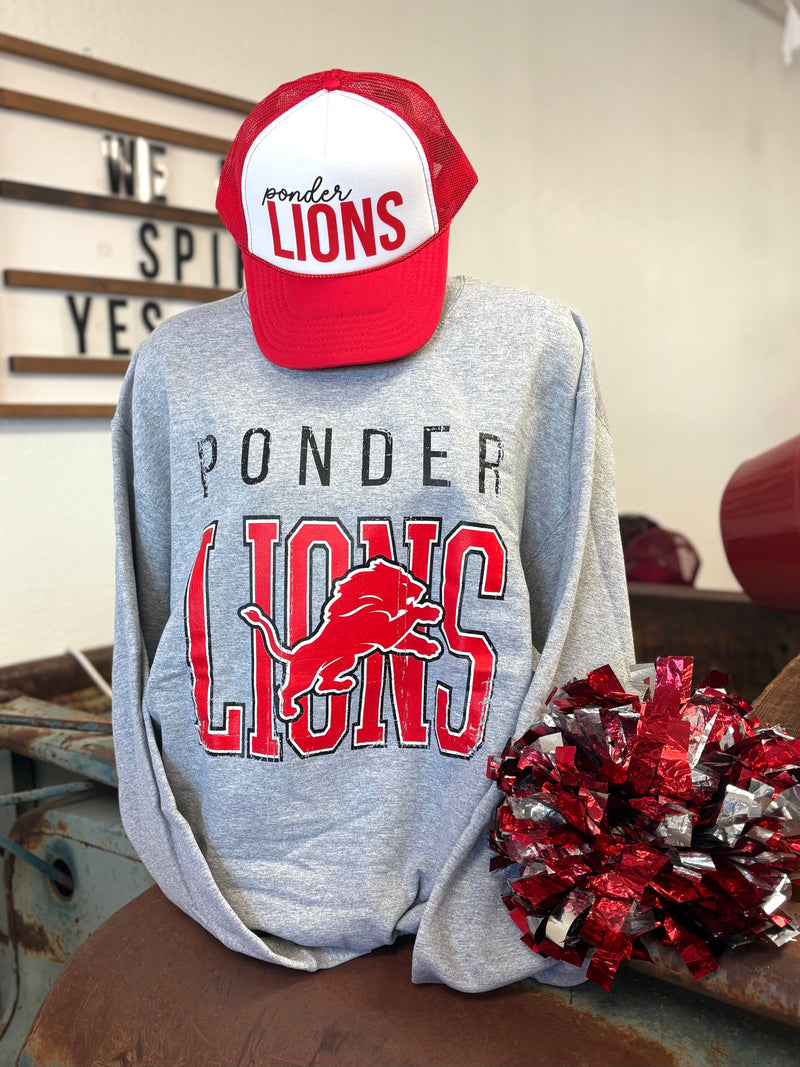 Ponder Lions Vintage Mascot Sweatshirt