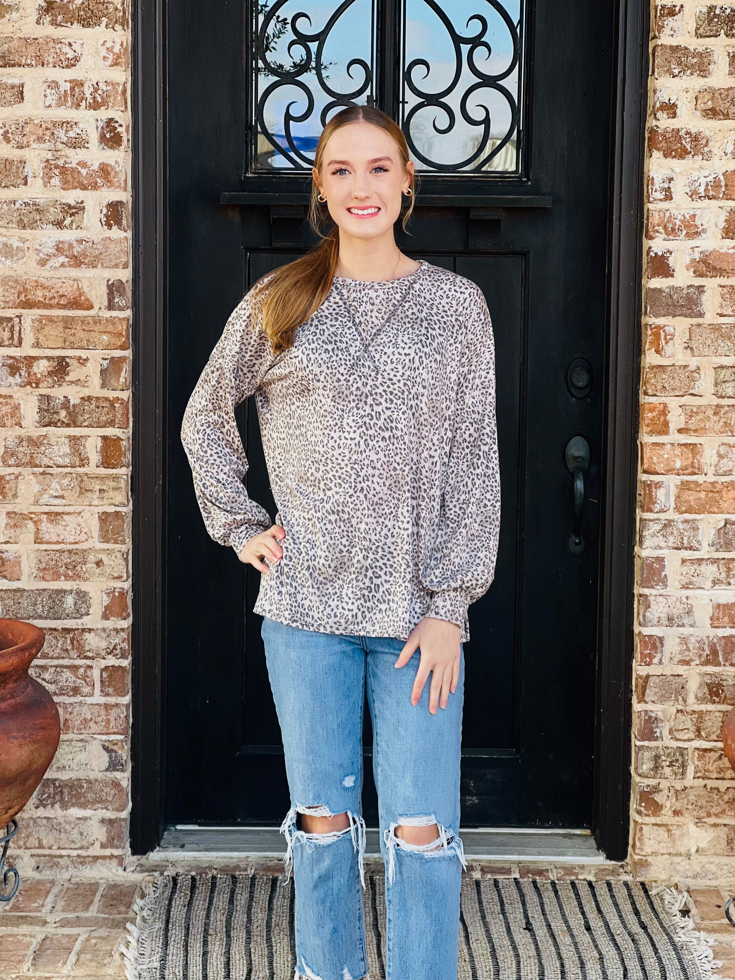 Weekend Worries Leopard Print Top