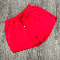 Red Drawstring Everyday Shorts
