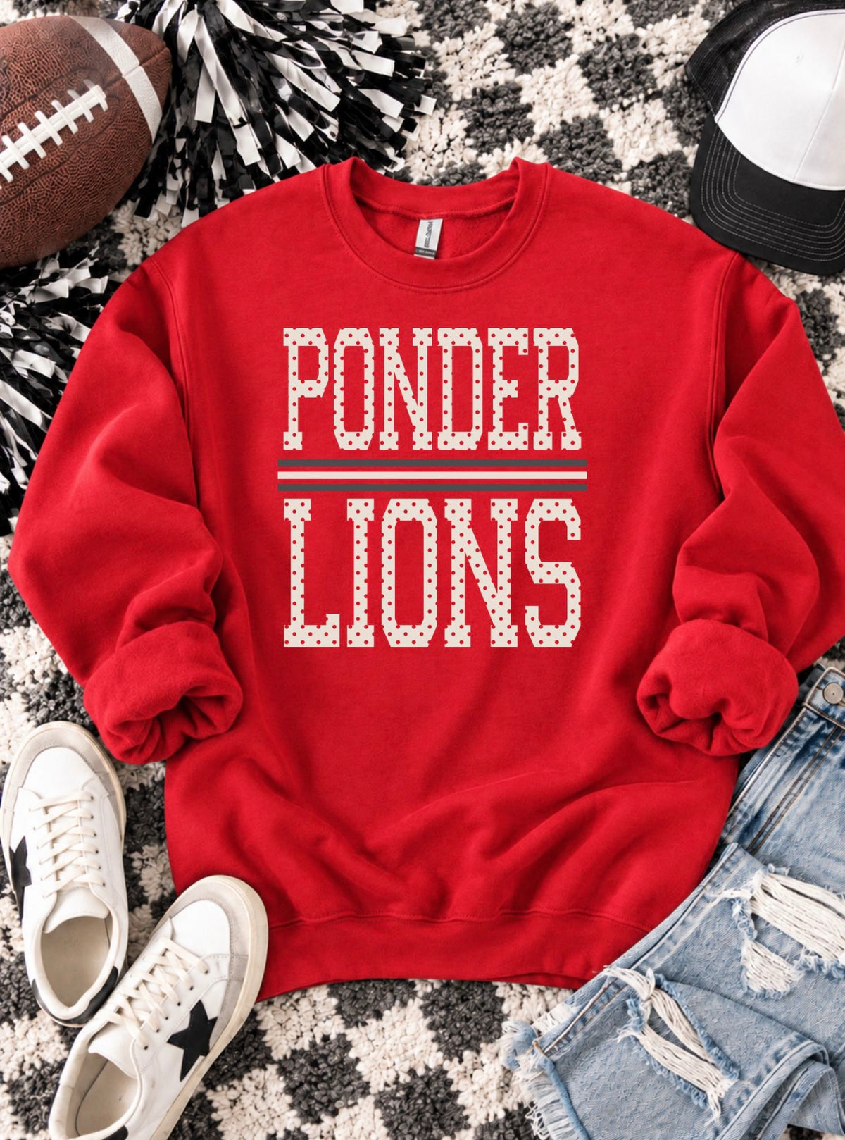 PREORDER | Ponder Lions Polka Line Sweatshirt