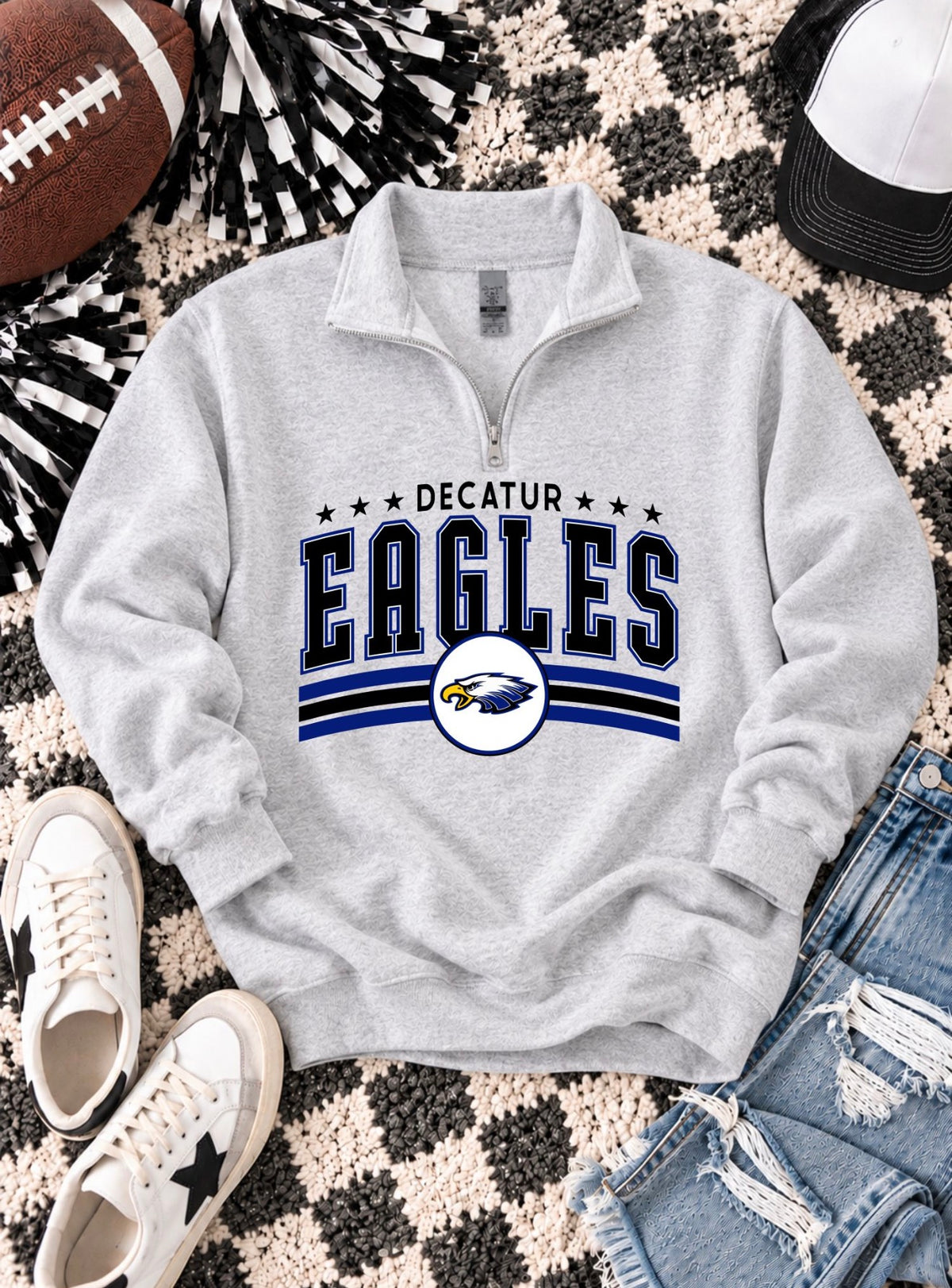 PREORDER | Decatur Vintage Arched Mascot Quarter Zip