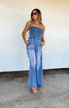 Denim Crush Smocked Romper