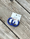 Royal Blue Matte Clay Ball Hoops