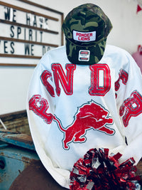 Ponder Lions Distressed Crossbody Sweatshirt