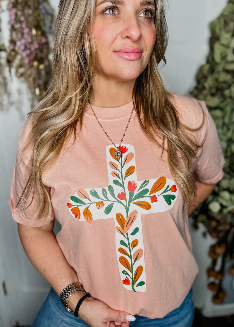 Floral Cross Tee