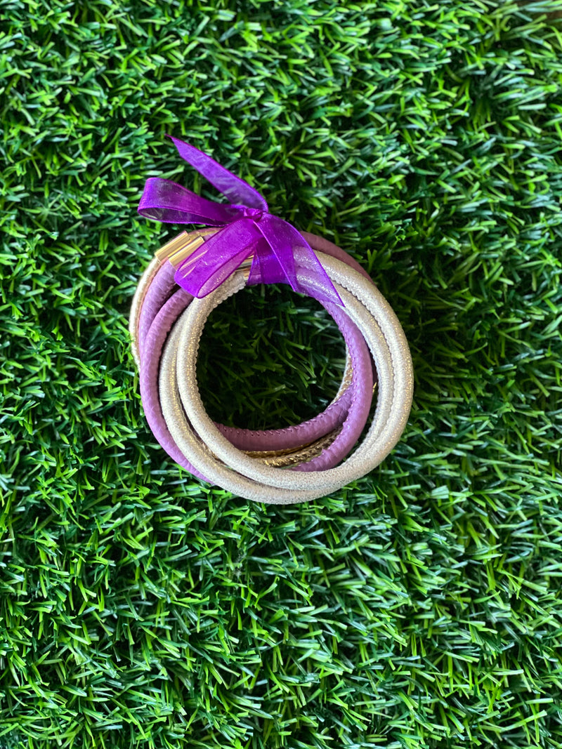 Purple & Gold Mixed Bracelet Set