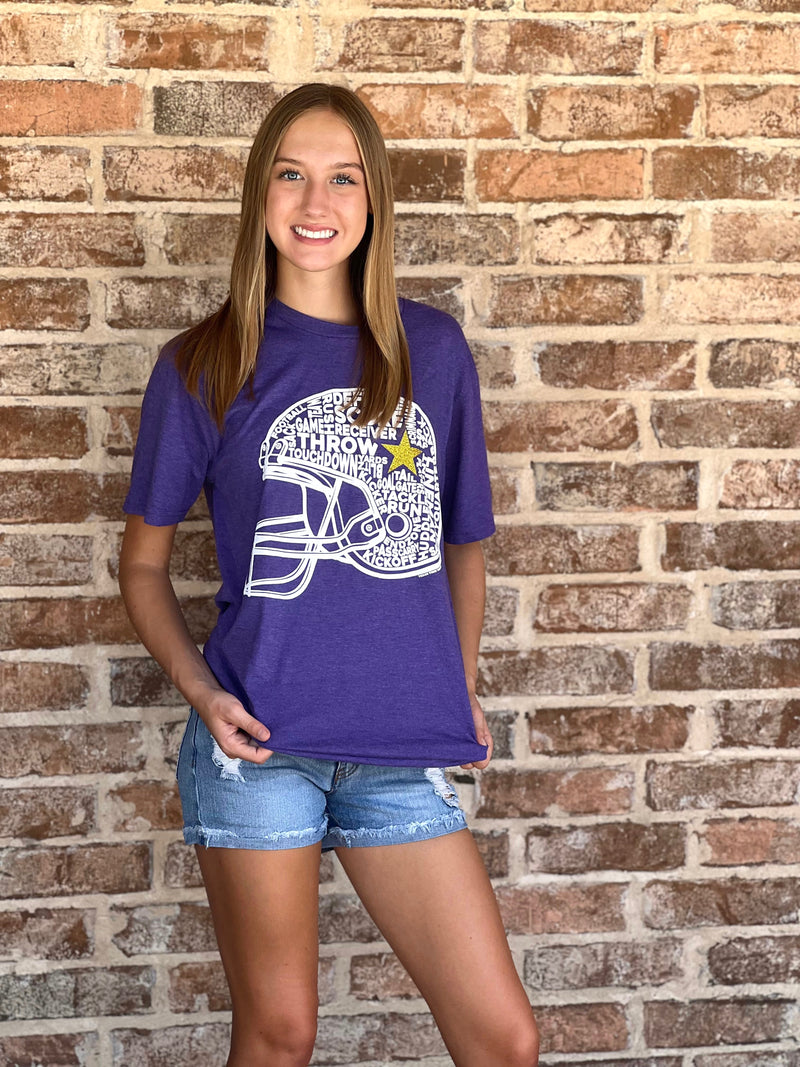 Purple w/Gold Star Helmet Tee