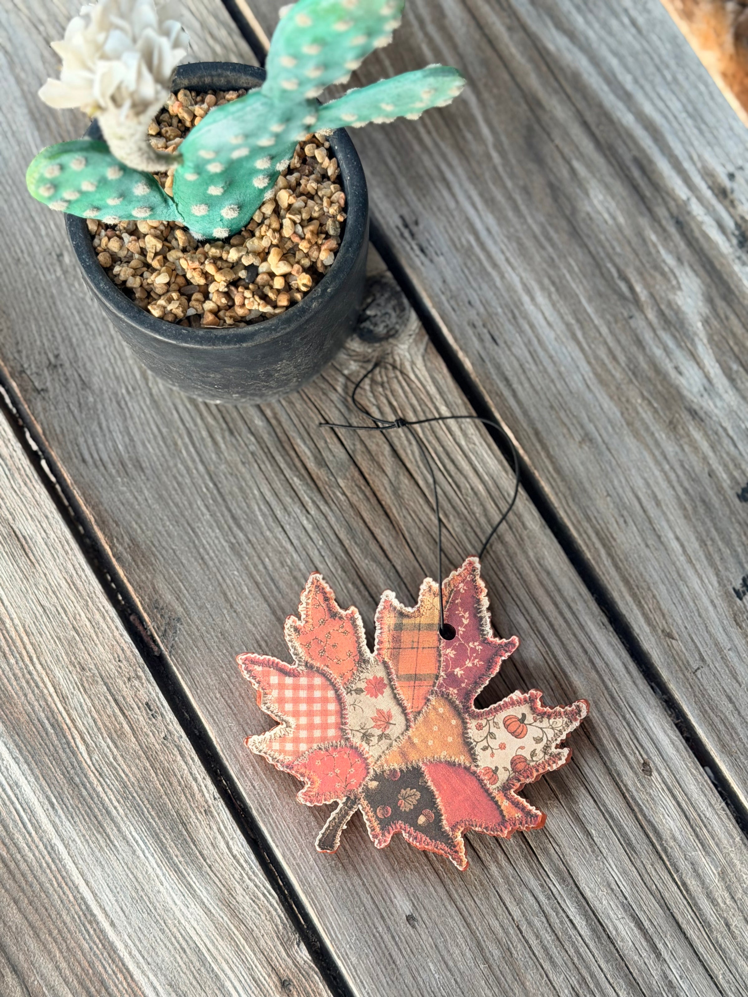 Patchwork Leaf Freshie