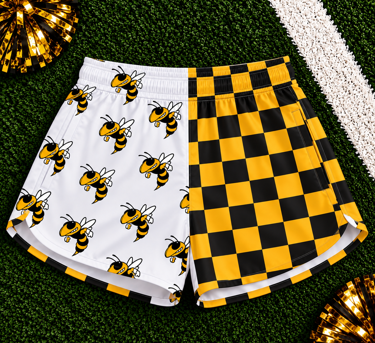 PREORDER | Hornets Checkered Split Shorts **ETA 4-6weeks