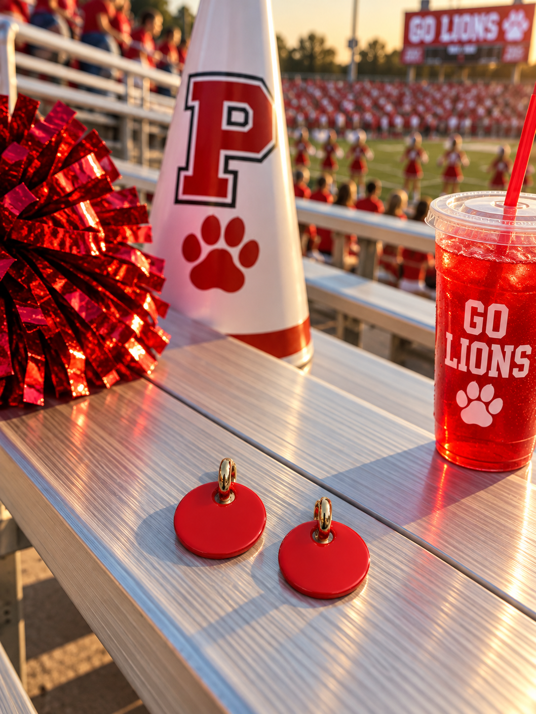 Red | Maeve | Gameday Huggie Hoop Drop Earrings