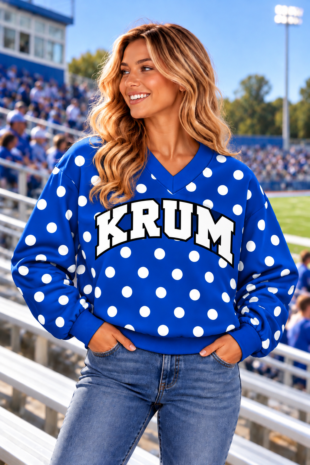 PREORDER | Krum Royal Polka Lined Windbreaker Pullover