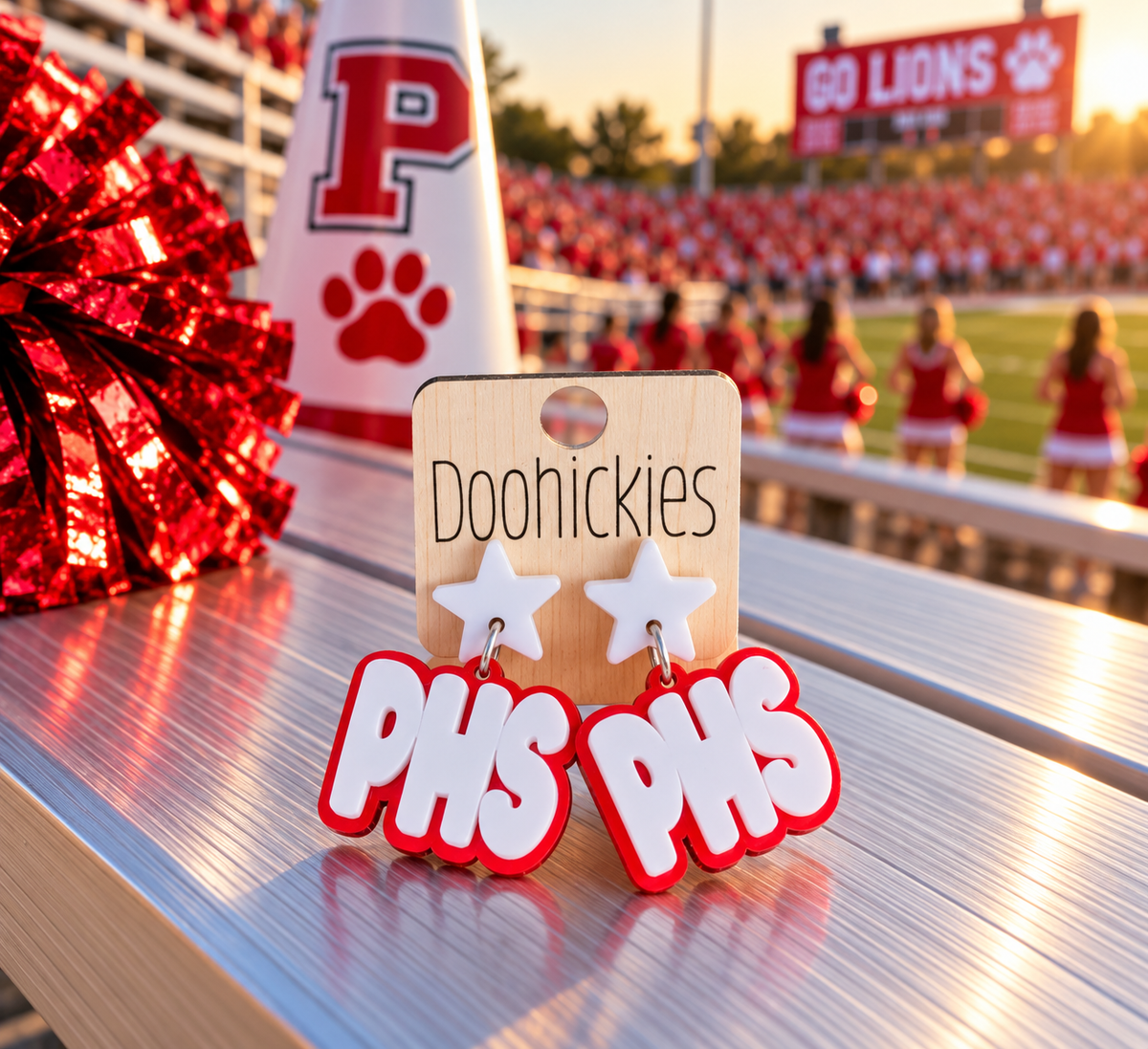 PHS School Initial Earrings