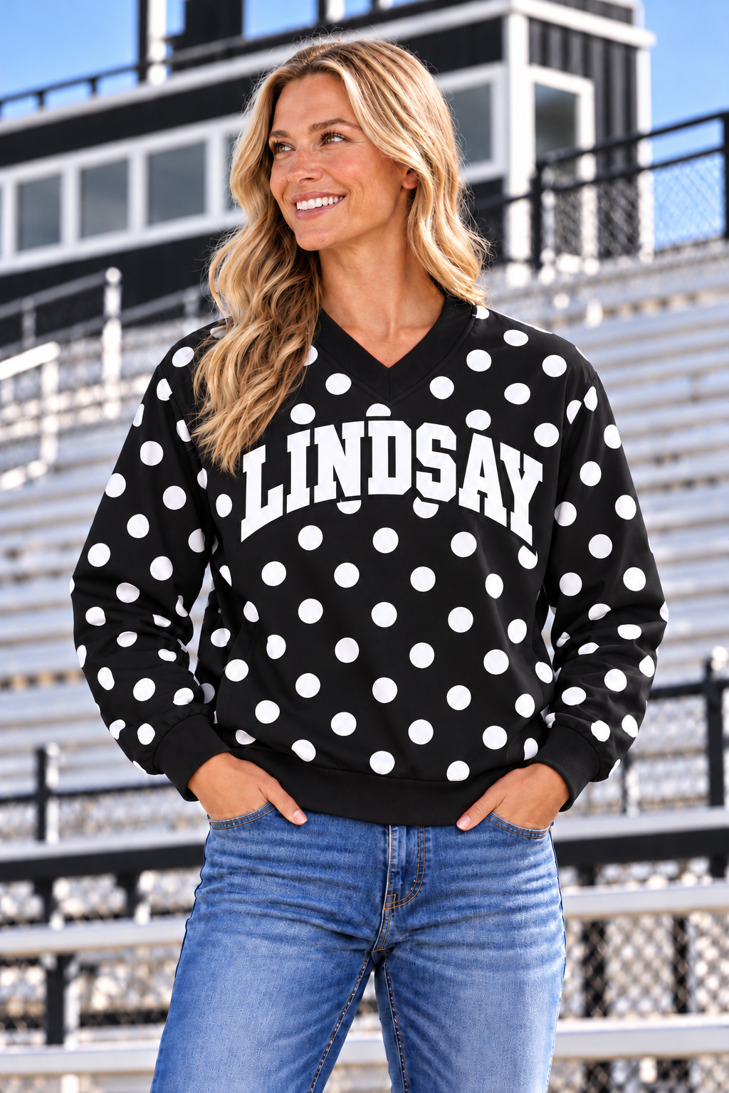 PREORDER | Lindsay Polka Lined Windbreaker Pullover